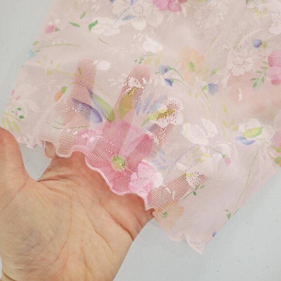 Victoria's Secret Pants Womens Medium Pink Floral Sheer Mesh Drawstring Lounge - Picture 5 of 9